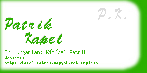 patrik kapel business card